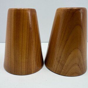 Pair of Teak Salt & Pepper Shakers - Mid Century Modern